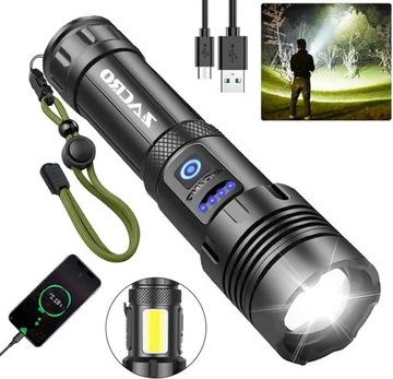 LATARKA LED WODOODPORNA taktyczna akumulatorowa 100000LM