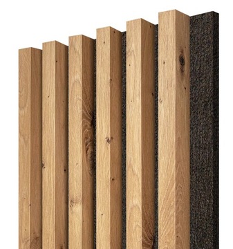 Lamele ŚCIENNE na FILCU AKUSTYCZNE DĄB 34 X 275
