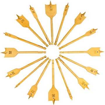 НАБОР СВЕРЛ С ПЛОСКИМ ПЕРЬЕВЫМ ПОЛОЖЕНИЕМ СВЕРЛА ДЛЯ ДЕРЕВА 16 шт.