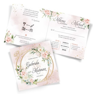 Zaproszenia Ślubne Boho Rustykalne Obrączki