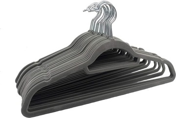 ZESTAW 20x WIESZAK WELUROWY NA UBRANIA SPODNIE KRAWAT OBROTOWY SLIM