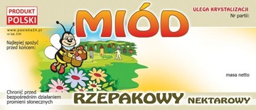 Paczka etykiet na miód rzepakowy (100szt) E30