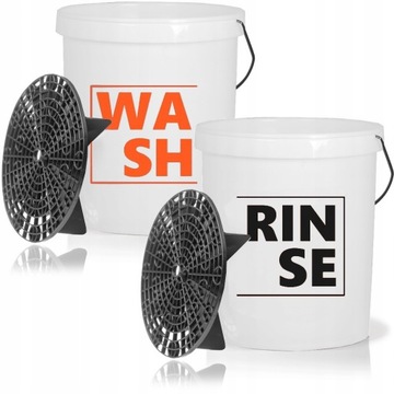 2 ведра для автомойки, разделители для шампуня, перчатки.