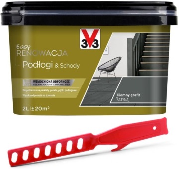 V33 Farba RENOWACJA PODŁOGI I SCHODY 2L CIEMNY GRAFIT