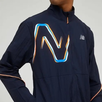 New Balance Graphic Impact Run Packable Jacket MJ21265ECL M Granatowe