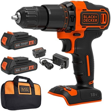Wkrętarka udarowa BLACK DECKER BCD700S2S | 18 V | 2 x 1,5 Ah + TORBA