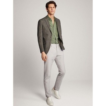 MASSIMO DUTTI NOWE 34 szare SLIM FIT mikrowzór