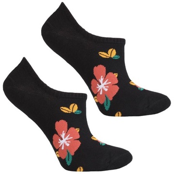 Členkové Ponožky Dámske Nízke Ponožky na Kocky Kvety Farebné MORAJ 3-PAK 38-41