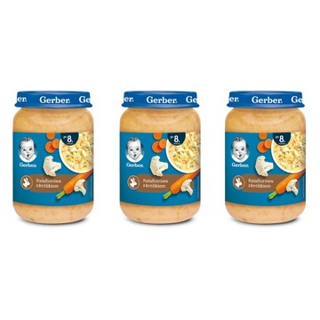 GERBER zupka kalafiorowa z królikiem 3x190g