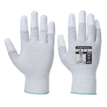 Rękawice ESD powlekane palce PU PORTWEST A198 XS