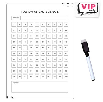 TABLICA MAGNETYCZNA 100 DAYS CHALLANGE NA LODÓWKĘ