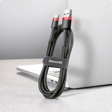 Кабель USB-C QC3.0 3A прочного нейлонового кабеля Baseus Cafule/шнур USB-C QC3.0 3A