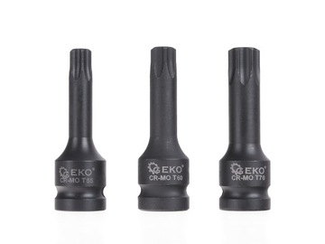 НАБОР ударных ключей Torx GEKO, 9 шт. Т20-Т70 CR-MO G10526
