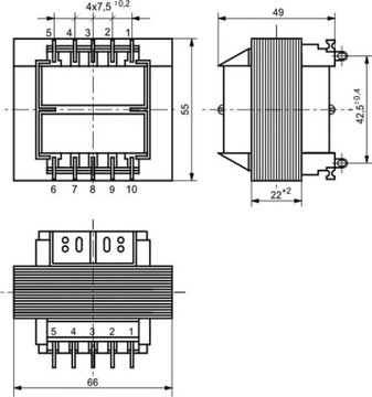 TS25/009 Transformator sieciowy 12V - 2A - moc 25W