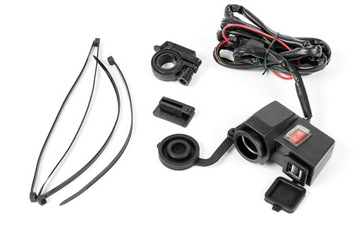 Розетка прикуривателя + 2 x USB 2,1 А с выключателем