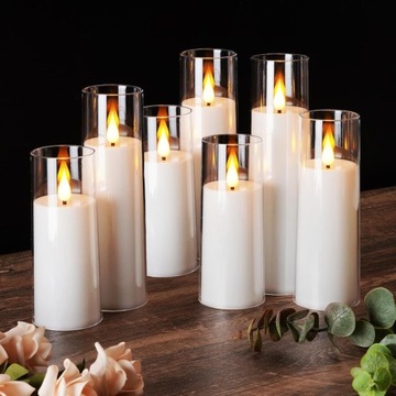 ŚWIECZKA WKŁAD LED DO ZNICZA EFEKT PŁOMIENIA NA BATERIE ŚWIECA 20cm 7029