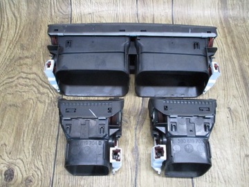 VW PASSAT B5 97-05 КОМПЛЕКТ РЕШЕТКИ ВЕНТИЛЯЦИОННОЙ ПАНЕЛИ, ЦЕНТРАЛЬНЫЙ ГРАФИТ / СЕРЫЙ