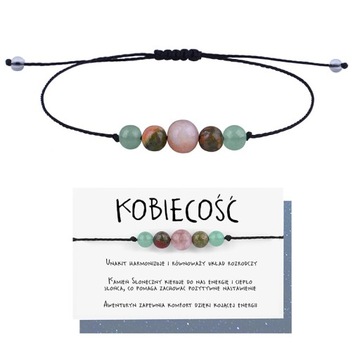 BRANSOLETKA KAMIEŃ NATURALNY AMULET KOBIECOŚCI