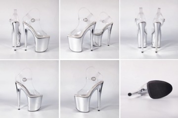 EROTIC SILVER POLE DANCE SHOES SexyHeels Glasses 20 см 42
