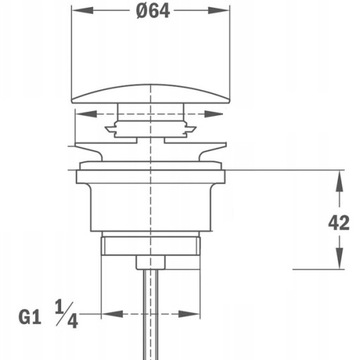 CLICK-CLACK пробка для умывальника, латунь, ХРОМ