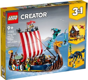 LEGO Creator 3w1 - Statek wikingów i wąż z Midgardu 31132