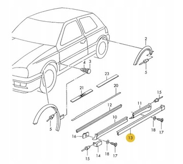 РАМКА ПАНЕЛЬ VW GOLF 3 GTI VR6 VENTO ЛЕВАЯ