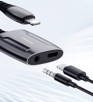 Переходник Lightning-Lightning + AUX mini jack 3,5 мм, Mcdodo CA-6340