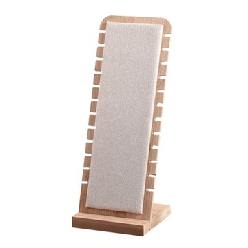 .Desktop Jewelry Display Stand Necklace Holder Creamy White Suede 27x10cm