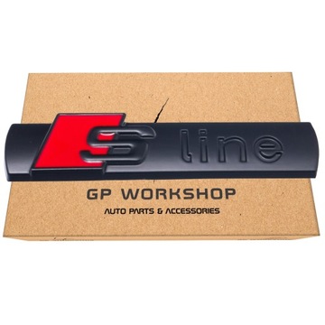 ЭМБЛЕМА AUDI S-LINE ЗНАК ЛОГОТИП РЕШЕТКА МАТОВЫЙ ЧЕРНЫЙ