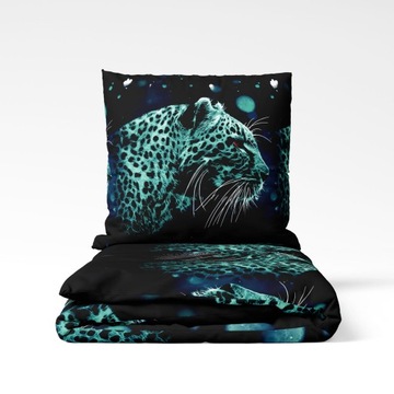 Komplet pościeli bawełnianej 140x200 gepard, zestaw do sypialni na łóżko