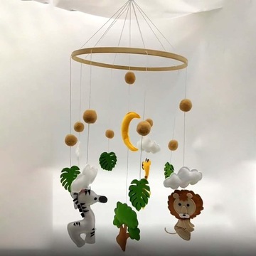 Детская кроватка-карусель с животными, подарки для детского душа, фетр, забавный орнамент в виде зебры и льва