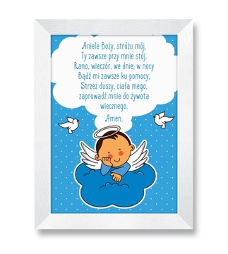 Obraz obrazek plakat Aniele Boży modlitwa ramka
