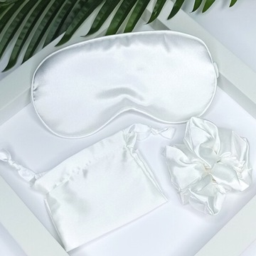 Атласный комплект для сна YEYE Baby Blue с повязкой на голову, резинкой и сумочкой
