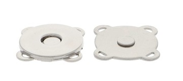 Zapięcie magnetyczne magnes do torebki 18mm nikiel