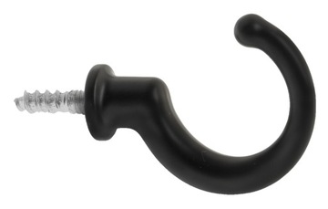 WIESZAK MEBLOWY WKRĘCANY HACZYK MAŁY CZARNY MAT Z WKRĘTEM DO MEBLI SZAF