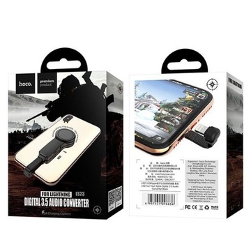Adapter lightning Ładowanie + Słuchawki z uchwytem na palec