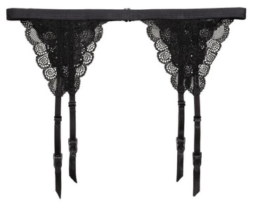 H&M KLASYCZNY CZARNY PAS DO POŃCZOCH SUSPENDER BELT XS