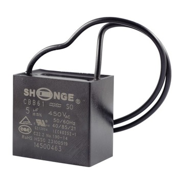 Kondensator rozruchowy 5uF 450V CBB61 SHENGE