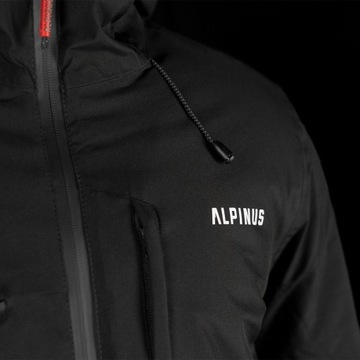 KURTKA ZIMOWA MĘSKA KAPTUR SOFTSHELL ALPINUS WODOODPORNA BLACK CAUSSES XXL