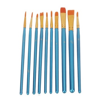 10шт акварельные кисти разных размеров жемчужно-синий N4