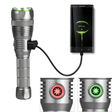 Светодиодный фонарик тактический водонепроницаемый USB-C Zoom 3000lm Pro Vayox