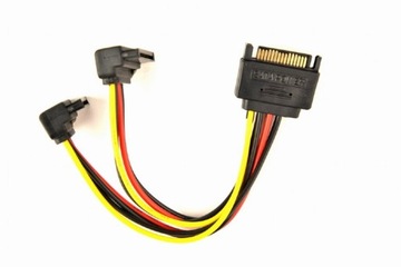 Кабель питания SATA (M)->2xSATA(F), изогнутый, 15 см