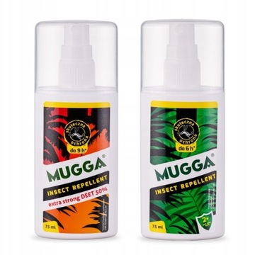 Mugga na komary, kleszcze zestaw Mugga 50% + 9,5% DEET komary TROPIKALNE