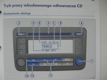 VW RCD 300 Руководство пользователя польского пользователя Radio RCD 300 VW красочное оригинал