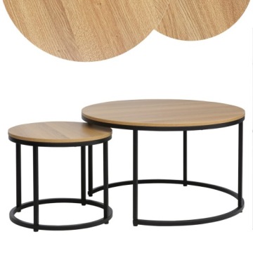 DION журнальный столик дуб/черный матовый (комплект)