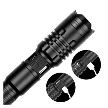 МОЩНАЯ ТАКТИЧЕСКАЯ СВЕТОДИОДНАЯ ЛАМПА POWERBANK USB ZOOM