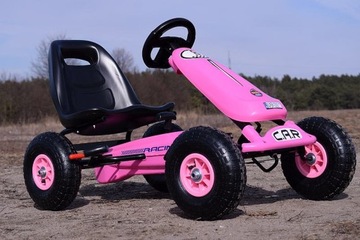 ПЕДАЛЬНЫЙ КАРТ Розовые РОЗОВЫЕ НАДУВНЫЕ КОЛЕСА