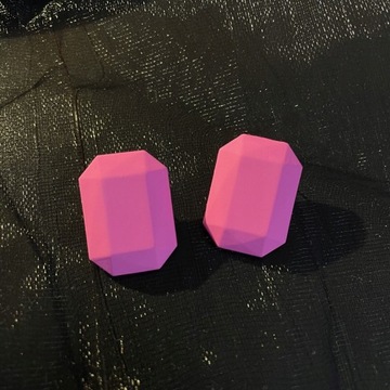 Candy-colored Geometric Square Hoop C-shaped