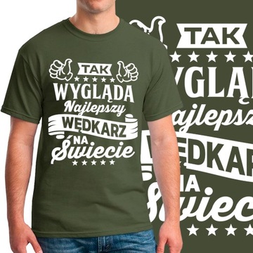 KOSZULKA DLA WĘDKARZA ZIELONA WOJSKOWA / L