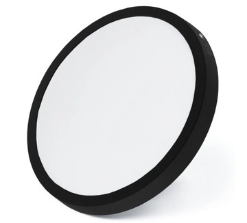 НАВЕРХНОСТНАЯ СВЕТОДИОДНАЯ ТЕПЛАЯ КРУГЛАЯ ЧЕРНАЯ ЛАМПА 24ВТ